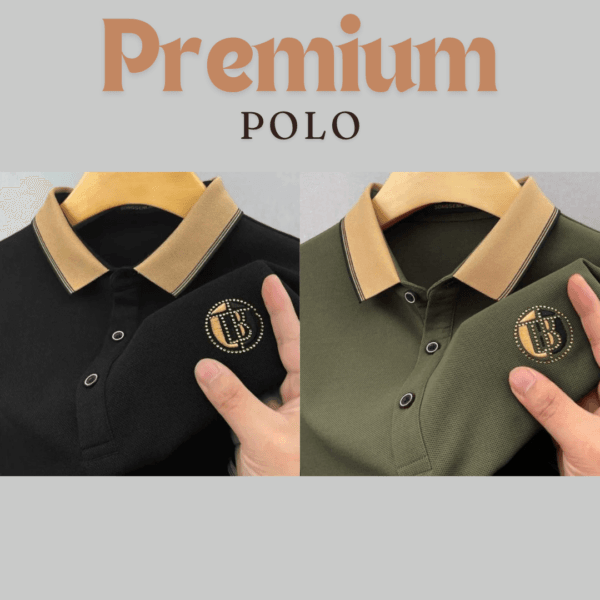 2 Pieces Premium Man's Polo T-Shirt Black & Olive