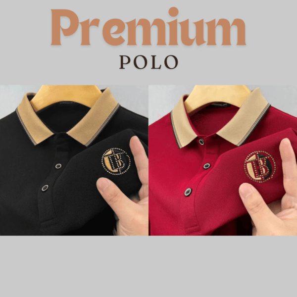 2 Pieces Premium Man's Polo T-Shirt Black & Red