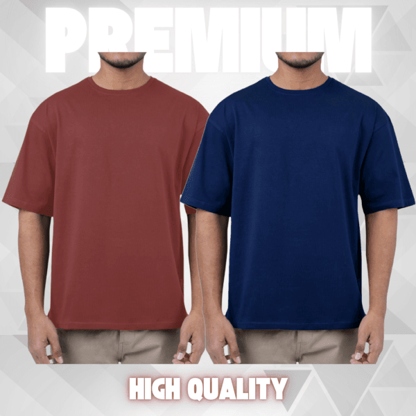 2 piece Premium Drop Shoulder Coffee & Navy