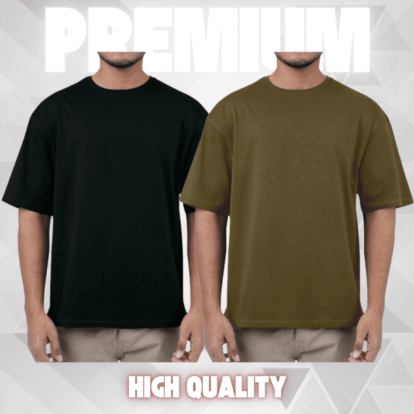 2 piece Premium Drop Shoulder Black & Coffee